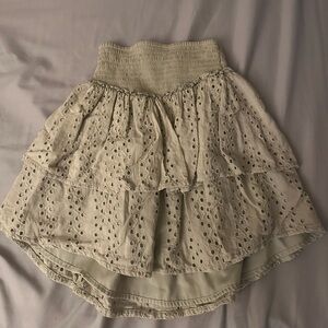 Hollister light green eyelet skirt